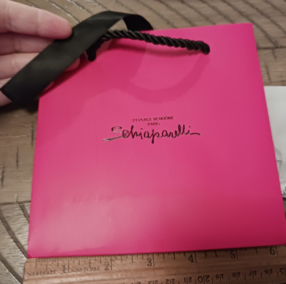 Schiaparelli Dark RED/ Black Gift Bag 6x6 Made In FRANCE